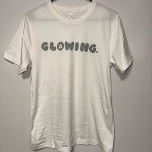 White T-Shirt with 'Glowing' Print